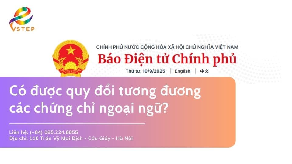 Có được quy đổi tương đương các chứng chỉ ngoại ngữ?