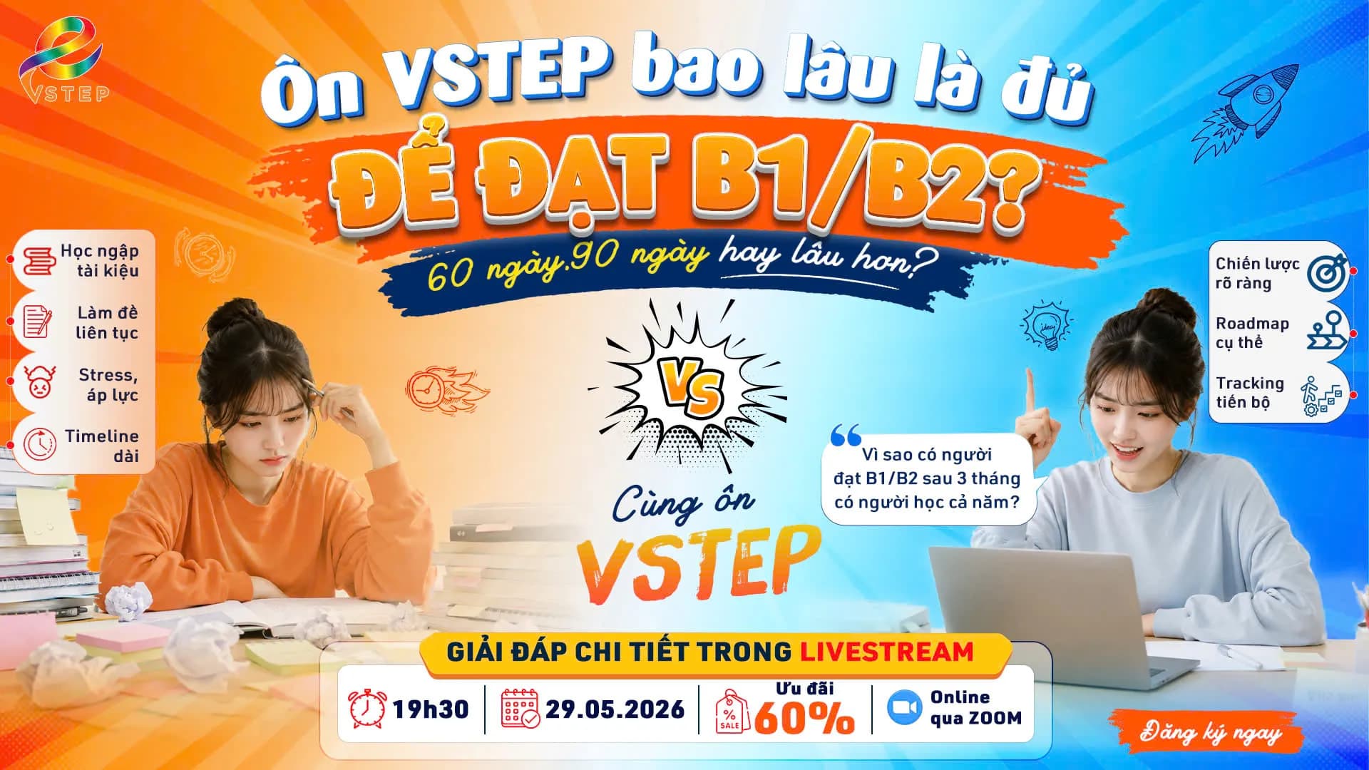 [Sự kiện 29-5] Ôn VSTEP bao lâu là đủ để đạt B1/B2?