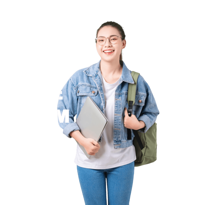 Student with laptop