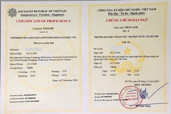 Chứng Chỉ Tiếng Anh Bậc 2 Là Gì? Thời Hạn Của Bằng A2