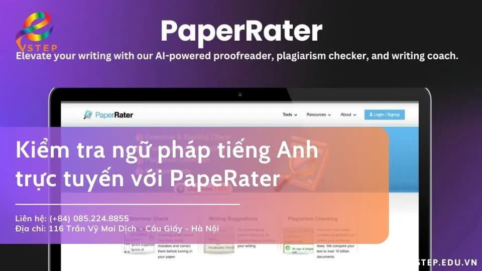 Kiểm tra ngữ pháp tiếng Anh trực tuyến với PapeRater