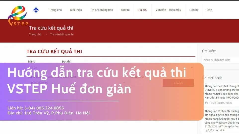 Tra cứu kết quả thi VSTEP Huế nhanh chóng, đơn giản