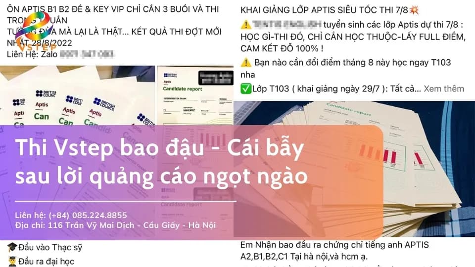 Thi Vstep bao đậu – Cái bẫy sau lời quảng cáo ngọt ngào