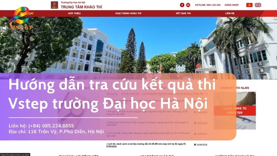 Hướng dẫn tra cứu kết quả thi VSTEP HANU online
