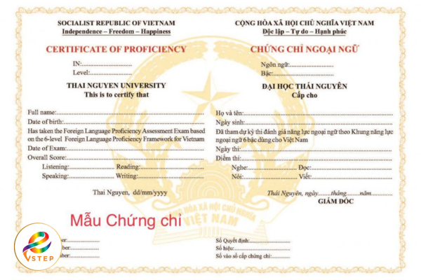 Mẫu chứng chỉ tiếng Anh VSTEP là gì